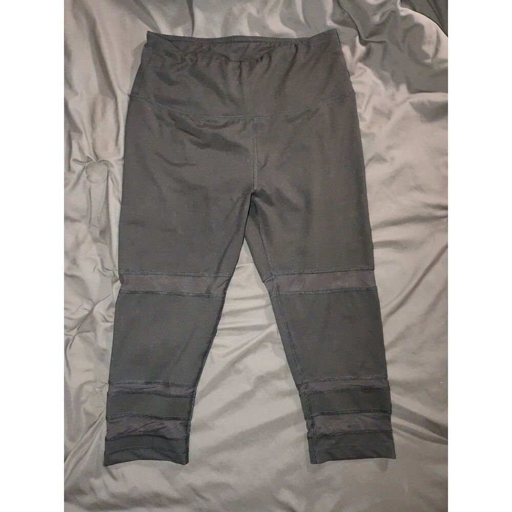 Reebok capri leggings‎ womens Medium black activewear workout athleisure
